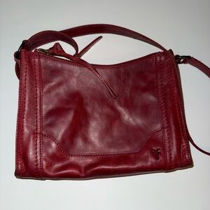 Frye Red Leather Women's Bag festival concert bag western cowgirl vintage